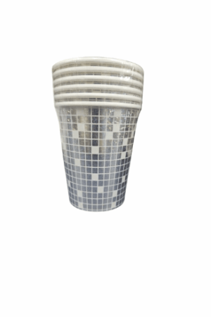 Kubeczki papierowe disco srebrne holograficzne 6szt