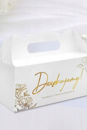 Pudełko na ciasto, tort białe "Dziękujemy" 10szt
