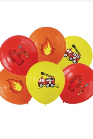 Balon lateksowy Straż Pożarna, 12 cali 6szt