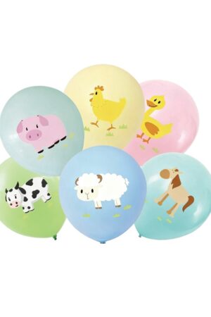 Balon lateksowy zwierzątka zagrodowe, 12 cali 6szt