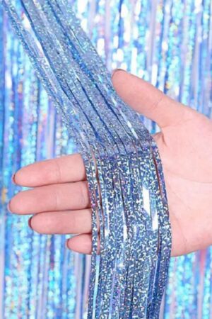 Kurtyna imprezowa niebieska holograficzna 100x200cm niebieski