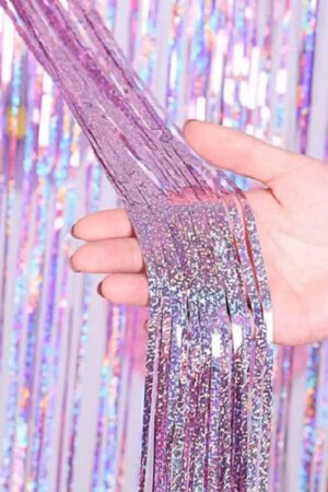 Kurtyna imprezowa różowa holograficzna 100x200cm