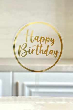Topper na tort Happy Birthday okrągły