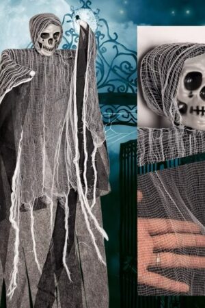 Dekoracja Halloween wiszący kościotrup 90cm