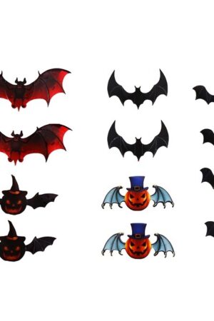 Naklejki na ścianę, balony Halloween Nietoperze mix 12szt