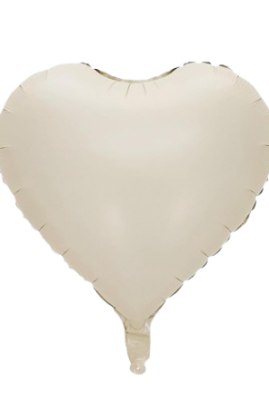 Balon foliowy serce 18 cali 45 cm beżowy matowy, 50szt ecru