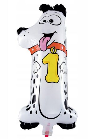 Balon foliowy cyfra 1 zwierzaki 16 cali