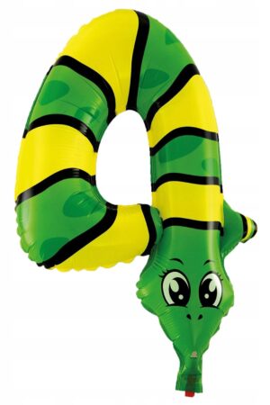 Balon foliowy cyfra 4 zwierzaki 16 cali