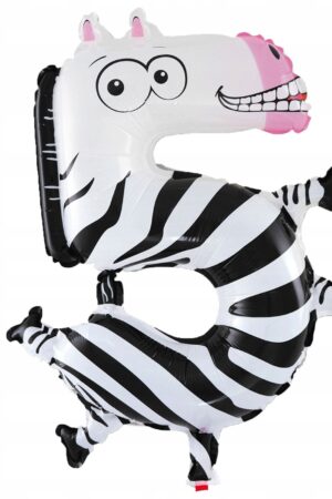 Balon foliowy cyfra 5 zwierzaki 16 cali