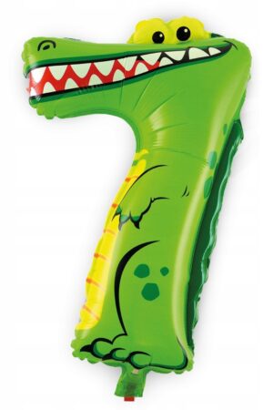 Balon foliowy cyfra 7 zwierzaki 16 cali