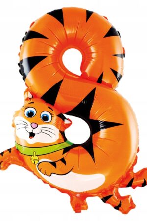 Balon foliowy cyfra 8 zwierzaki 16 cali