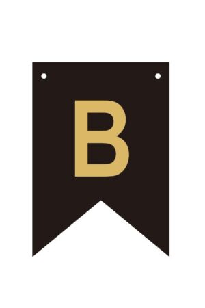Baner czarno złoty litera B 16,5 cm