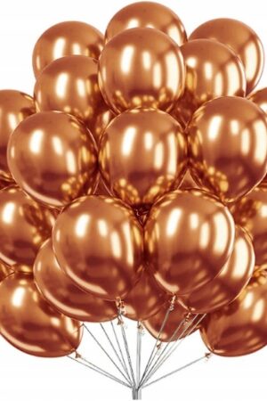 Balon lateksowy 6szt Miedziany chrom 12 cali