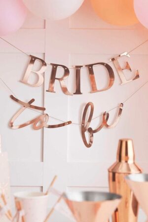 Baner Bride To Be rose gold duży