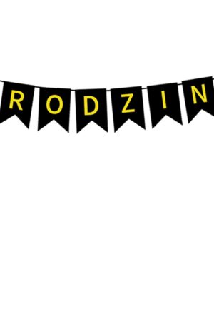 Baner czarno złoty litera URODZINY