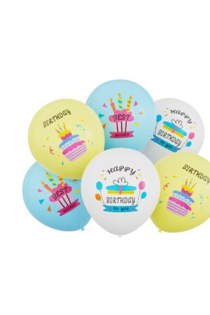 Balon lateksowy Happy Birthday B-Day, 12 cali 6szt