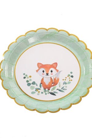 Talerzyki papierowe Zwierzątka Leśne 7cali 6szt