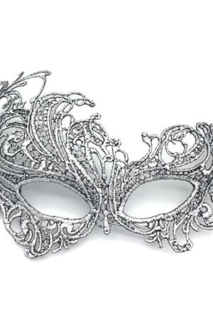 Maska wenecka karnawałowa srebrna