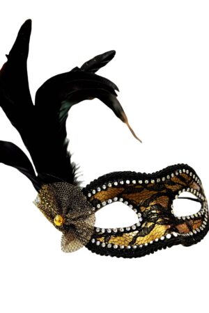 Maska wenecka karnawałowa pióra naturalne