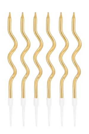 Świeczka złota 6szt długa spiralna