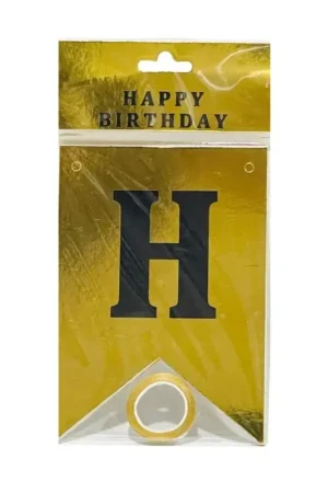 Baner Happy Birthday złoty