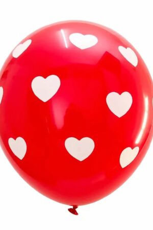 Balon lateksowy 12cali czerwony w serca 100szt