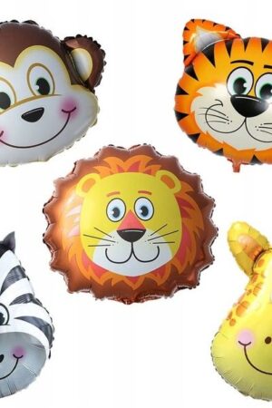 Balon foliowy głowy zwierząt 5szt