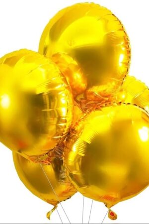 Balon foliowy okrągły kula 18 cali złoty 50szt