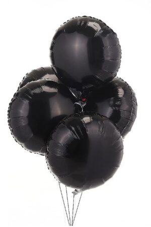 Balon foliowy okrągły kula 18 cali czarna 50szt