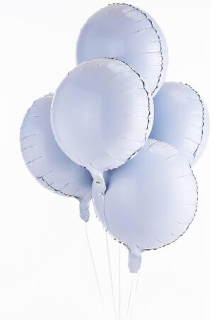 Balon foliowy okrągły kula 18 cali biała 50szt