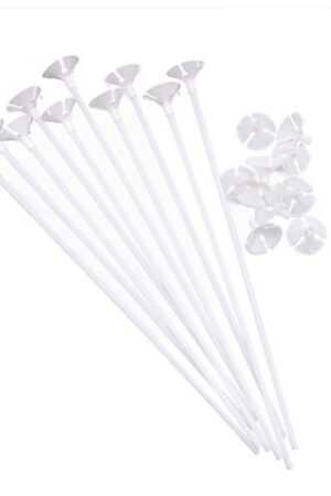 Patyczki do balonów białe 10szt