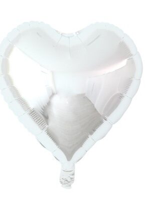 Balon foliowy serce 18 cali 45 cm srebrne 50szt