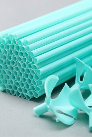 Patyczki do balonów pastelowy zielony 100szt