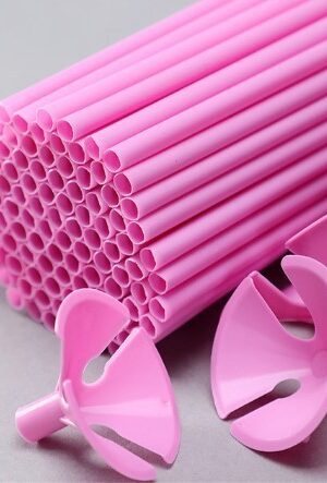 Patyczki do balonów pastelowy różowy 100szt