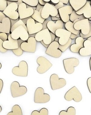 Konfetti drewniane serca 30szt