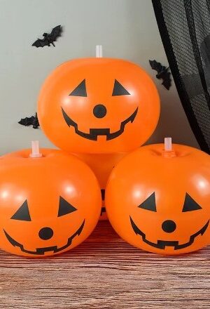 Balon lateksowy świecący Dynia 3szt