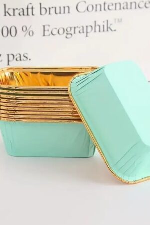 Foremki do babeczek 20szt miętowo złote