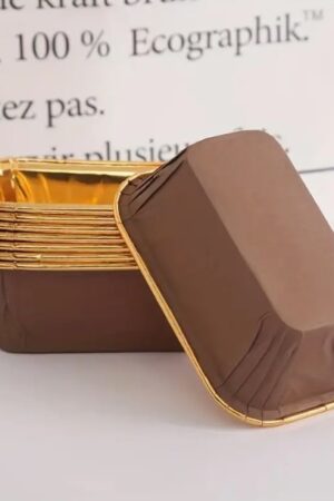 Foremki do babeczek 20szt brązowo złote