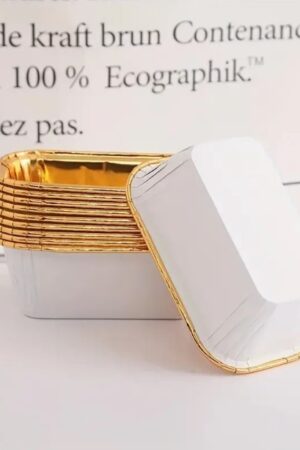 Foremki do babeczek 20szt biało złote