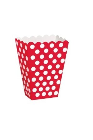 Pudełka na popcorn czerwone w grochy 6szt