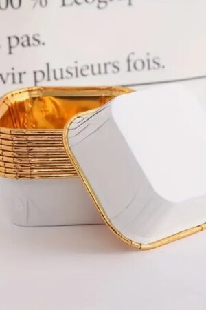 Foremki do babeczek 20szt biało złote