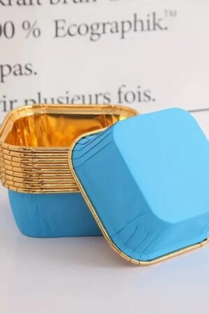 Foremki do babeczek 20szt niebiesko złote