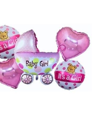 Balon foliowy Baby Girl It's a Girl 5szt