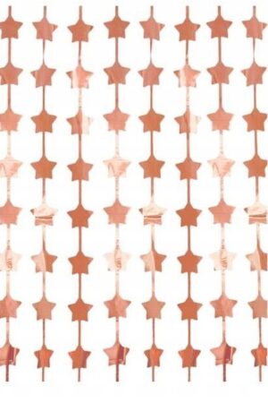 Kurtyna imprezowa gwiazdy rose gold 100x200cm