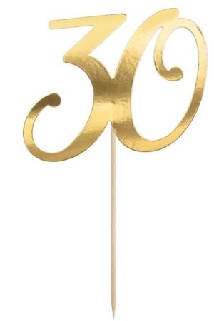 Topper na tort 30 urodziny , złoty