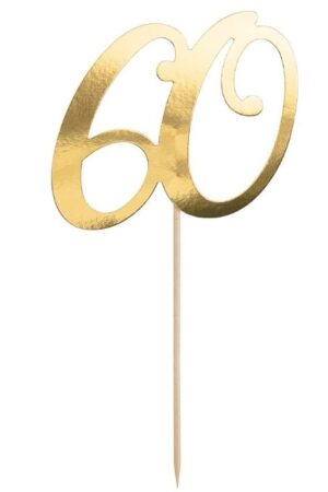 Topper na tort 60 urodziny , złoty