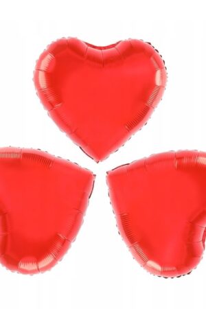 Balon foliowy serca 10 cali czerwone 3szt