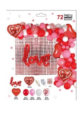 Girlanda balononowa zestaw balonów Walentynki Love 72szt