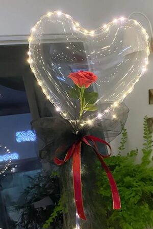 Balon Bobo transparentny serce 45cm,50szt