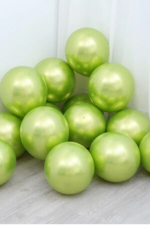 Balon lateksowy 50szt zielony chrom 10 cali, kiwi